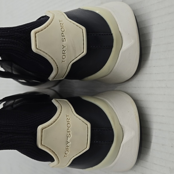 Tory Burch Tory Sport Chevron Strap Sock Sneakers BLUE 11 - Picture 6 of 12